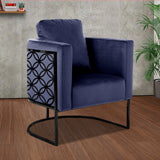 Modern Floral Velvet Living Room Chair Black