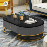Luxury Velvet center table with Drawer Black Sheet