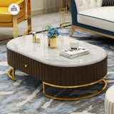 Luxury Velvet center table with Drawer White Sheet