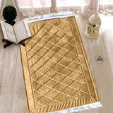 Luxury Handmade Anti-Slip Velvet Prayer Mat Golden