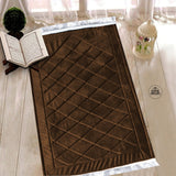 Luxury Handmade Anti-Slip Velvet Prayer Mat Dark Brown