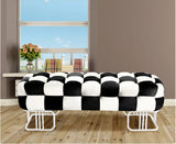 L'Oreal Chess Design 3 Seater Ottoman Stool With White Stand