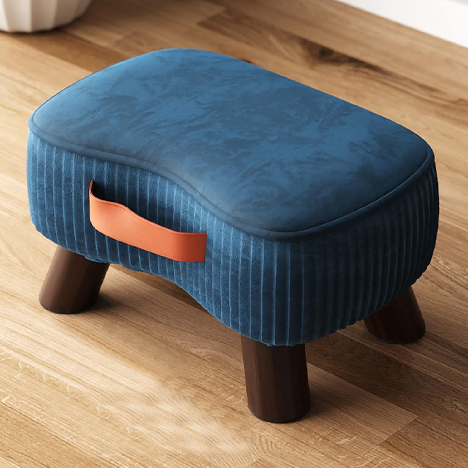 1 seater Nordic Velvet Vanity foot stool with Handle