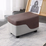 Luxury Rectangular Two Tone Leather Vanity stool