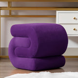 FOXHUNTER VELVET OTTOMAN STOOL
