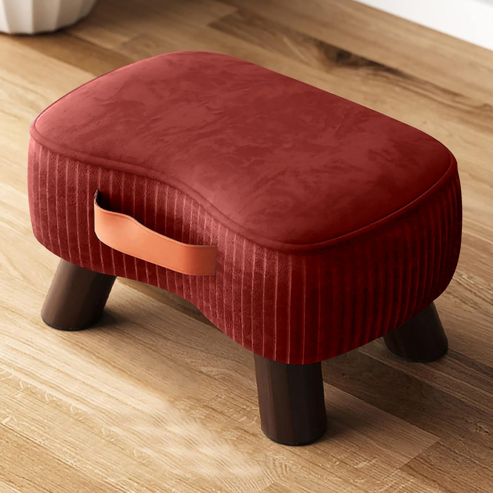 1 seater Nordic Velvet Vanity foot stool with Handle