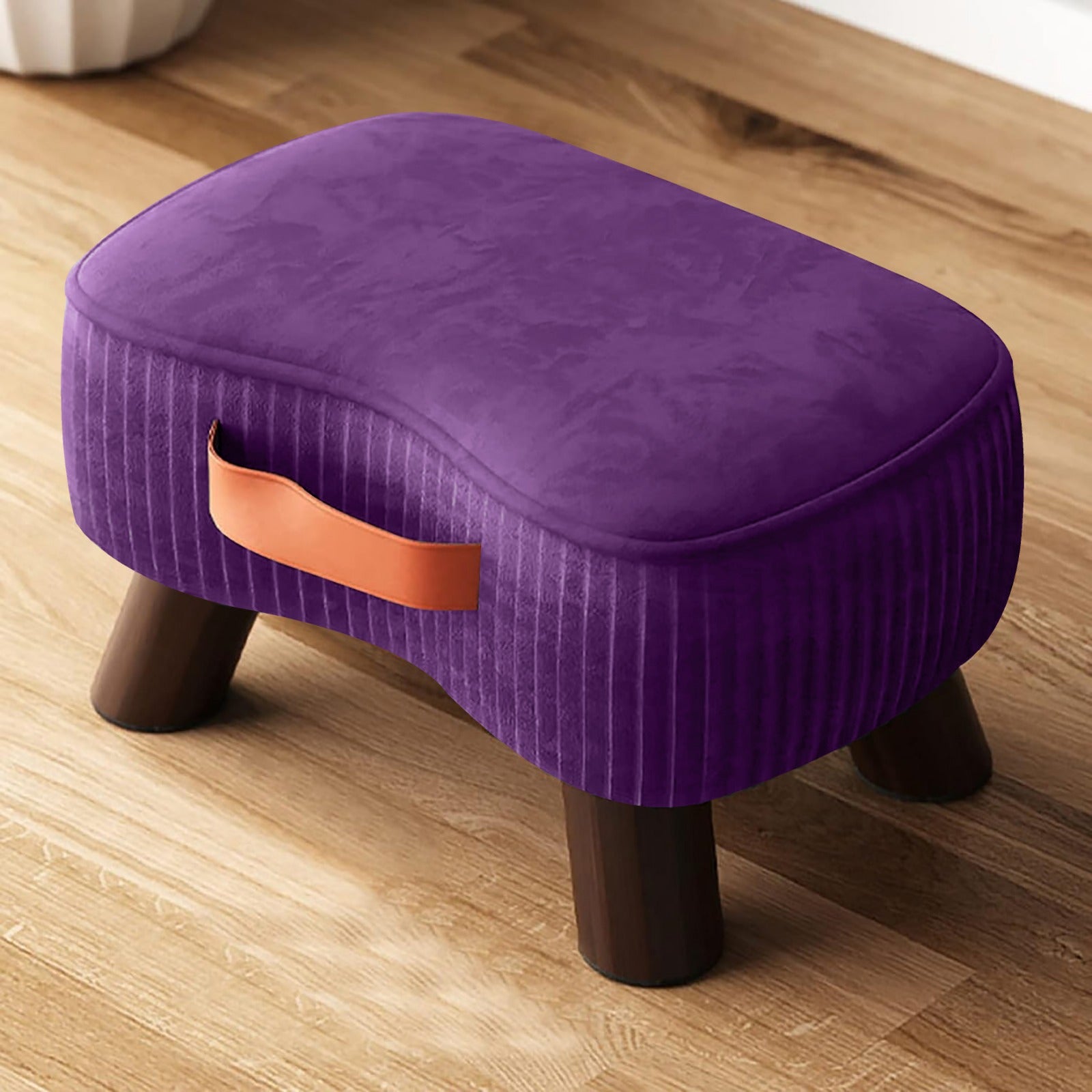 1 seater Nordic Velvet Vanity foot stool with Handle