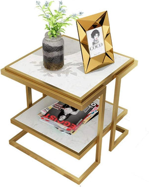 Luxury Nordic 2 Tier Bedside End Table