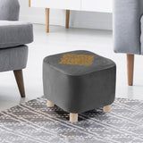 1 seater Square Shape Velvet Embroider Ottoman Stool