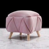 1 seater Quilted Velvet Stool