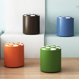 1 Seater  Dual Shade Luxury Round Leather Vanity stool