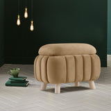 1 seater Quilted Rectangular Velvet Stool