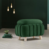 1 seater Quilted Rectangular Velvet Stool