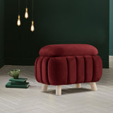 1 seater Quilted Rectangular Velvet Stool