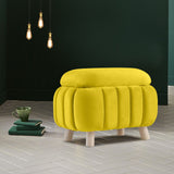 1 seater Quilted Rectangular Velvet Stool