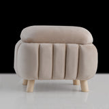 1 seater Quilted Rectangular Velvet Stool