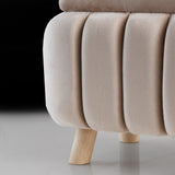 1 seater Quilted Square Velvet Stool