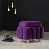 1 seater Quilted Square Velvet Stool