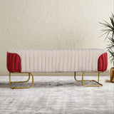 Luxury Pleated Two Tone Ottoman Stool
