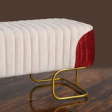 Luxury Pleated Two Tone Ottoman Stool