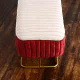Luxury Pleated Two Tone Ottoman Stool