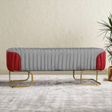Luxury Pleated Two Tone Ottoman Stool