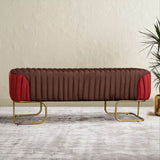 Luxury Pleated Two Tone Ottoman Stool