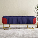 Luxury Pleated Two Tone Ottoman Stool
