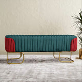 Luxury Pleated Two Tone Ottoman Stool