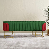 Luxury Pleated Two Tone Ottoman Stool
