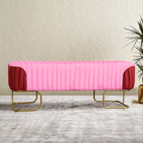 Luxury Pleated Two Tone Ottoman Stool