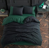 4 Pcs Winter Comforter Set Black and Green