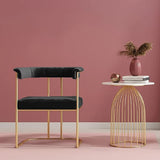 Luxury Velvet Armchair with Golden Stand- Black