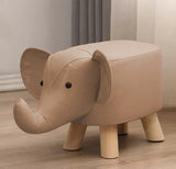 Kids Elephant Velvet Stool