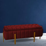 Luxury Quilted Velvet 3 Seater Ottoman Storage Box