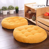 Pack of 2 Velvet Floor Cushions (Filled) Yellow