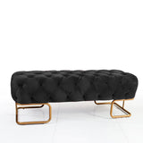 3 SEATER LUXURY OTTOMAN WITH STEEL STAND BLACK