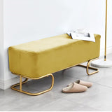 3 Seater Luxury Wooden Stool With Steel Stand yellow