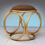 Round stool 1 Seater With Steel Stand Brown