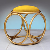 Round stool 1 Seater With Steel Stand Yellow