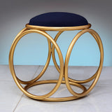 Round stool 1 Seater With Steel Stand Blue