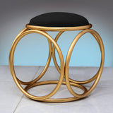 Round stool 1 Seater With Steel Stand Black