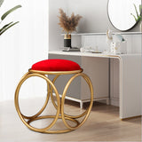 Round stool 1 Seater With Steel Stand Red