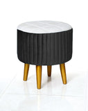 1 seater Grey Wooden Stool Round Polished legs 2 shaded