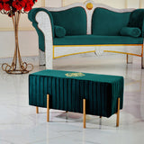 2 Seater Luxury Wooden Stool Zinc With Golden Metal Legs with motive