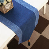 Luxury Jutte 2 tone Plain Table Runner set - Blue