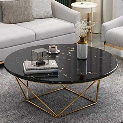 Black/White Marble Side Modern Center Table