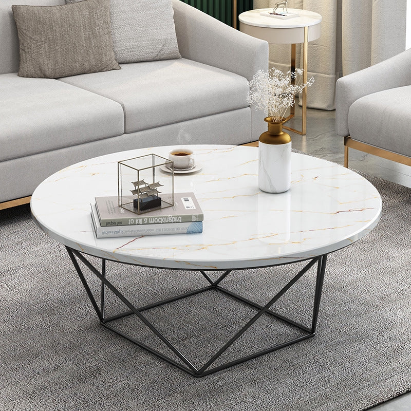 Black/White Marble Side Modern Center Table