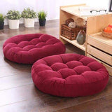 Pack of 2 Velvet Floor Cushions (Filled) red