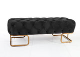 3 SEATER LUXURY OTTOMAN WITH STEEL STAND BLACK